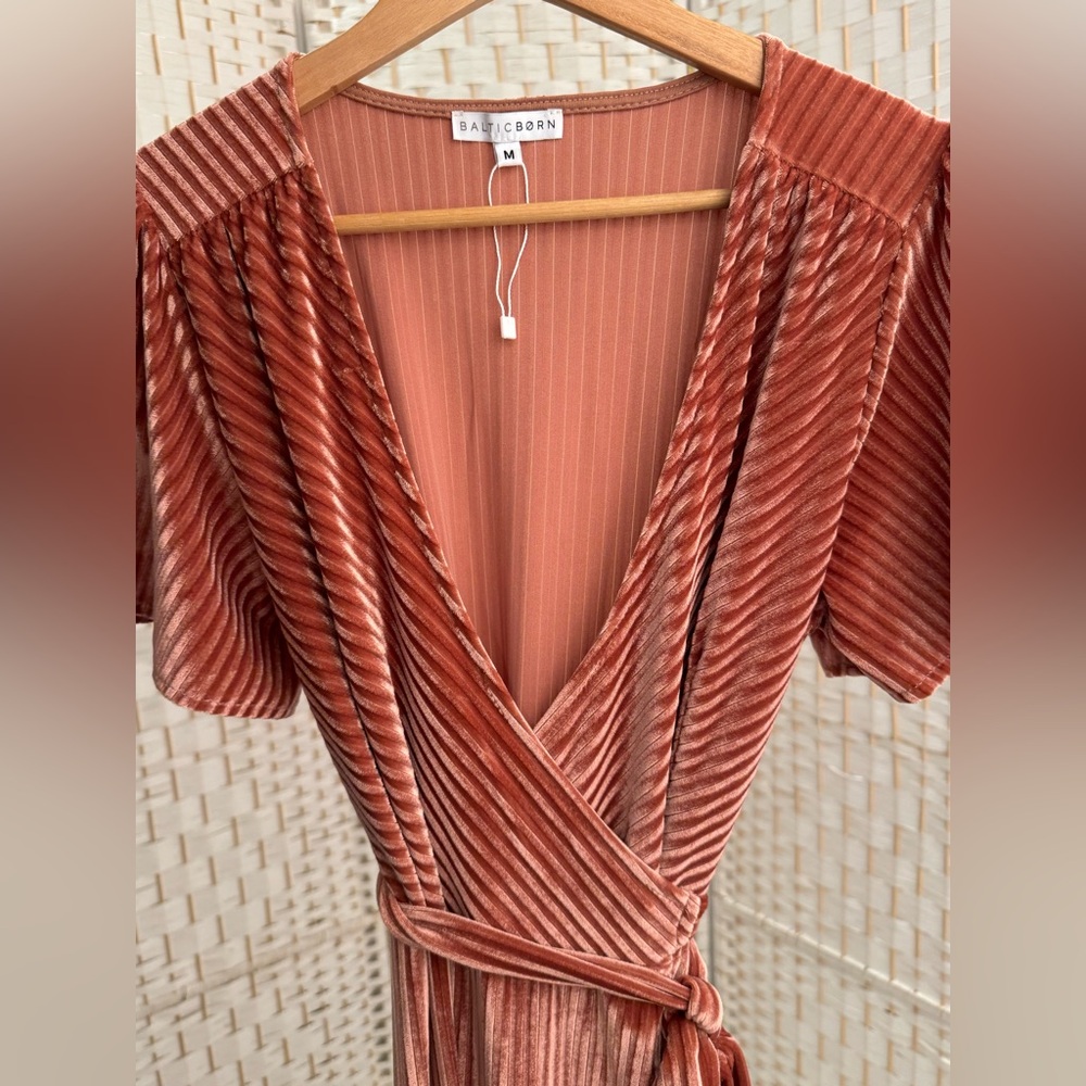 Baltic Born Copper Velvet Wrap Dress